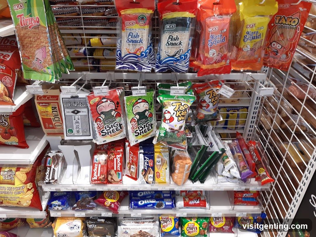 Snack aisle in store