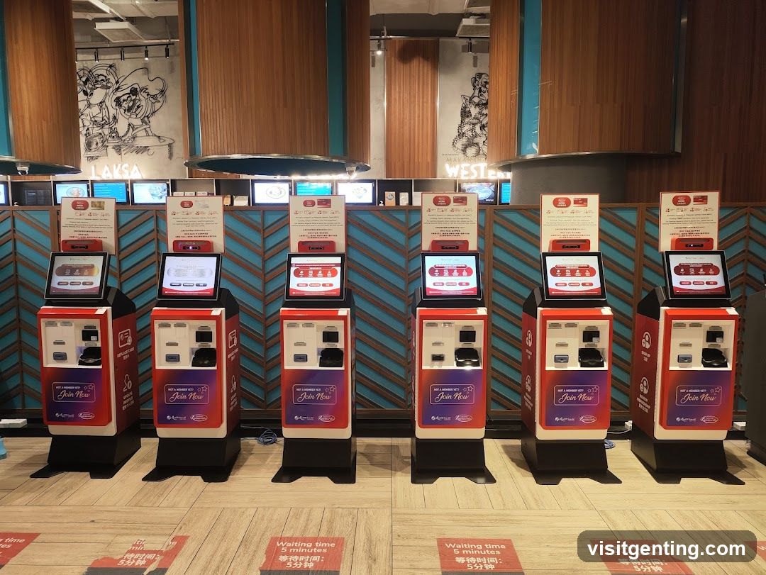 Self-service kiosks in a restaurant interior