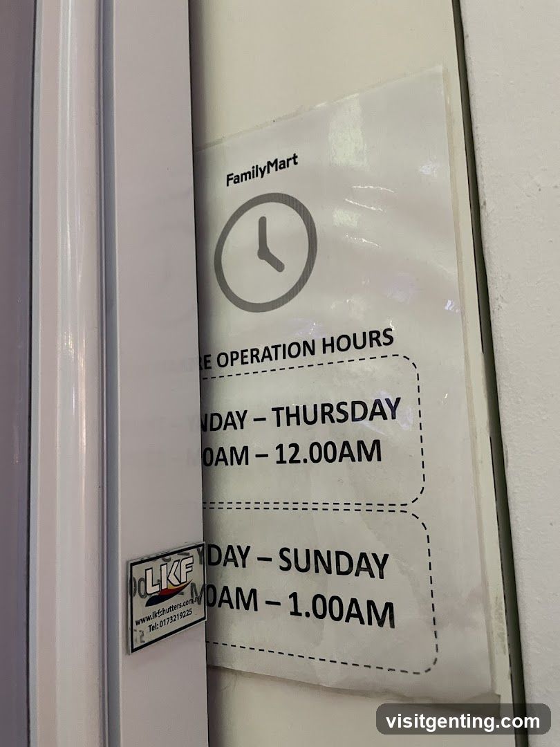 FamilyMart Operation Hours Sign