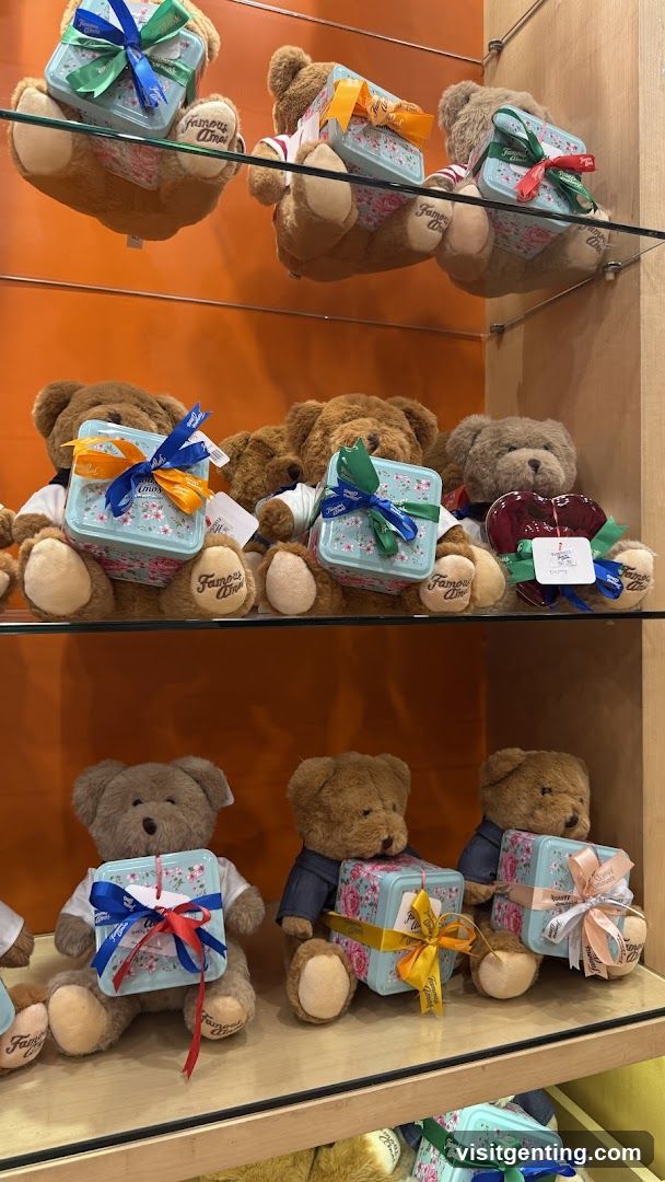 Teddy bear display with gift boxes