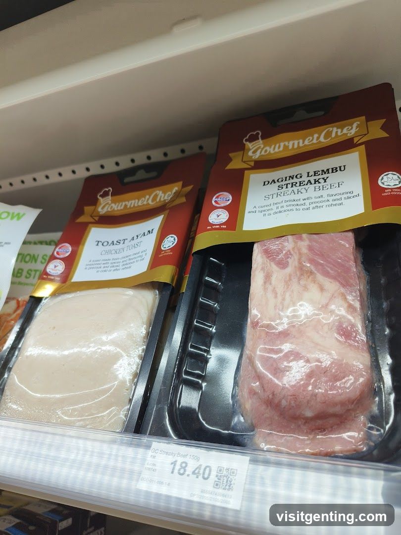 Grocery Shelf with Meat Products