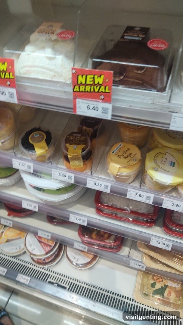 Refrigerated shelf with packaged food items