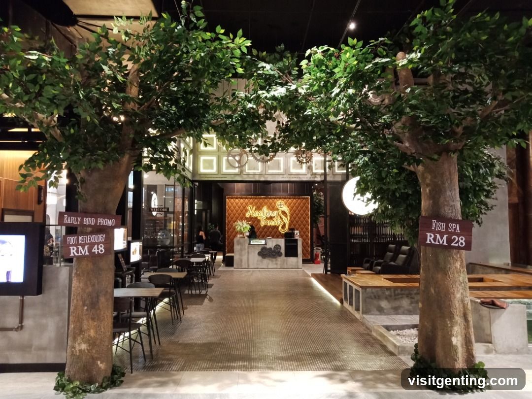 Interior of Healing Touch spa entrance