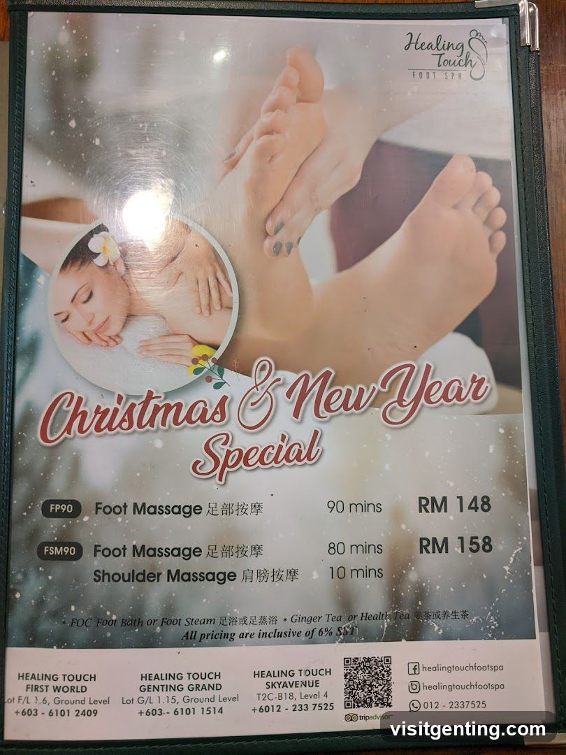 Healing Touch Foot Spa Christmas & New Year Special Menu