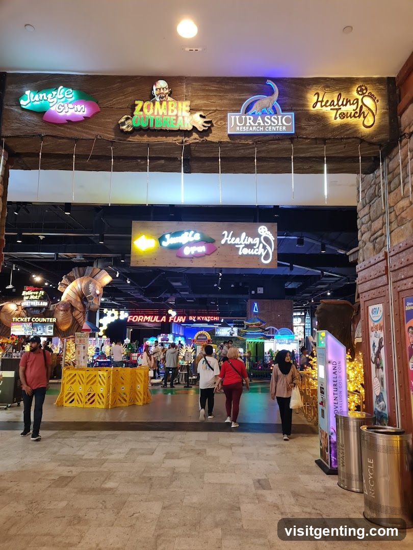 Indoor amusement center entrance