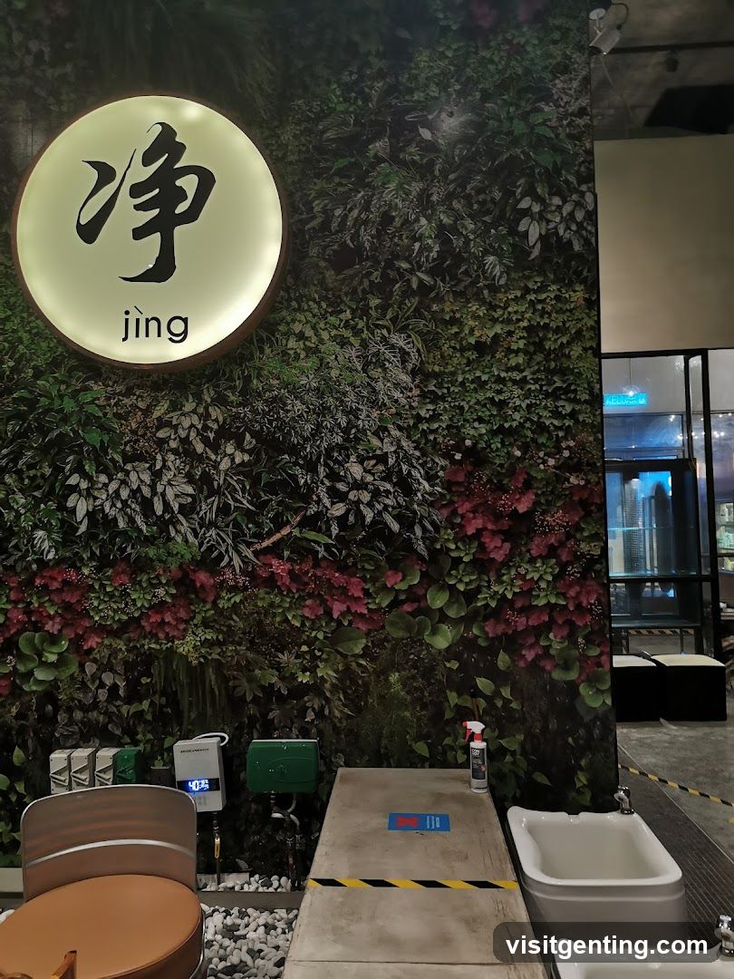 Interior with Green Wall Signage
