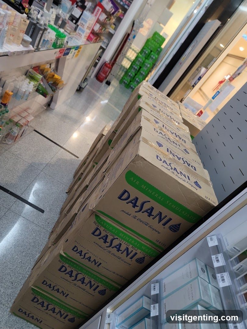 Store Interior with Dasani Water Boxes