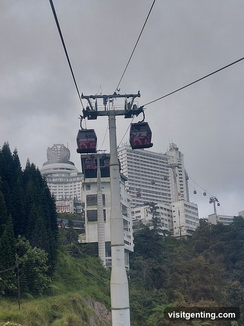 Cable Car Station with Mountain Resort Background