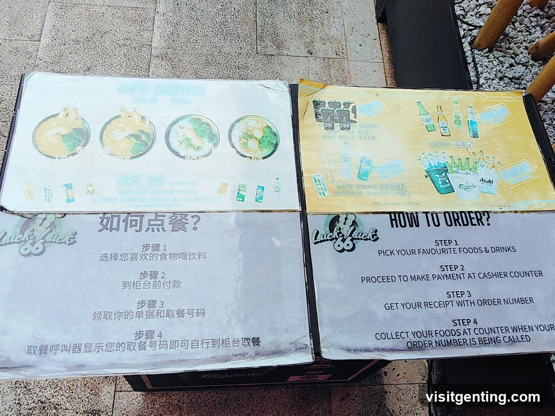 Order Instructions and Menu Display