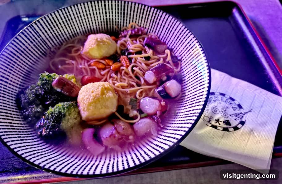 Noodle Bowl with Seafood and Vegetables