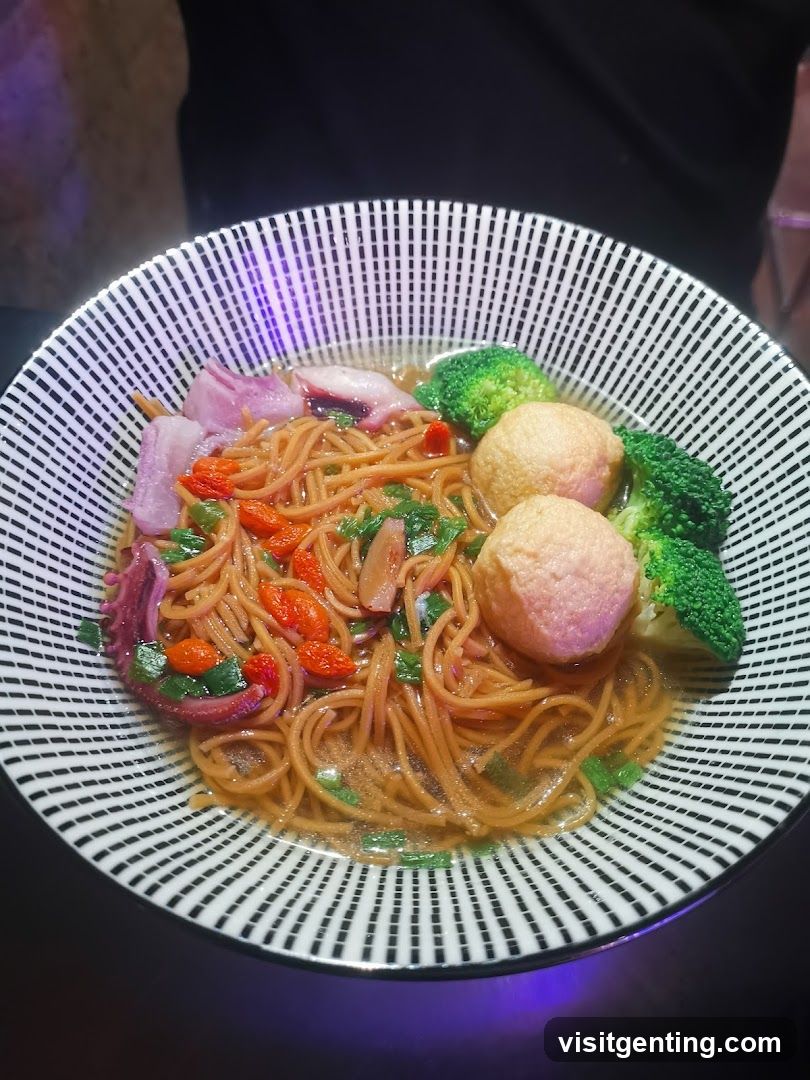 Noodle Dish in Patterned Bowl