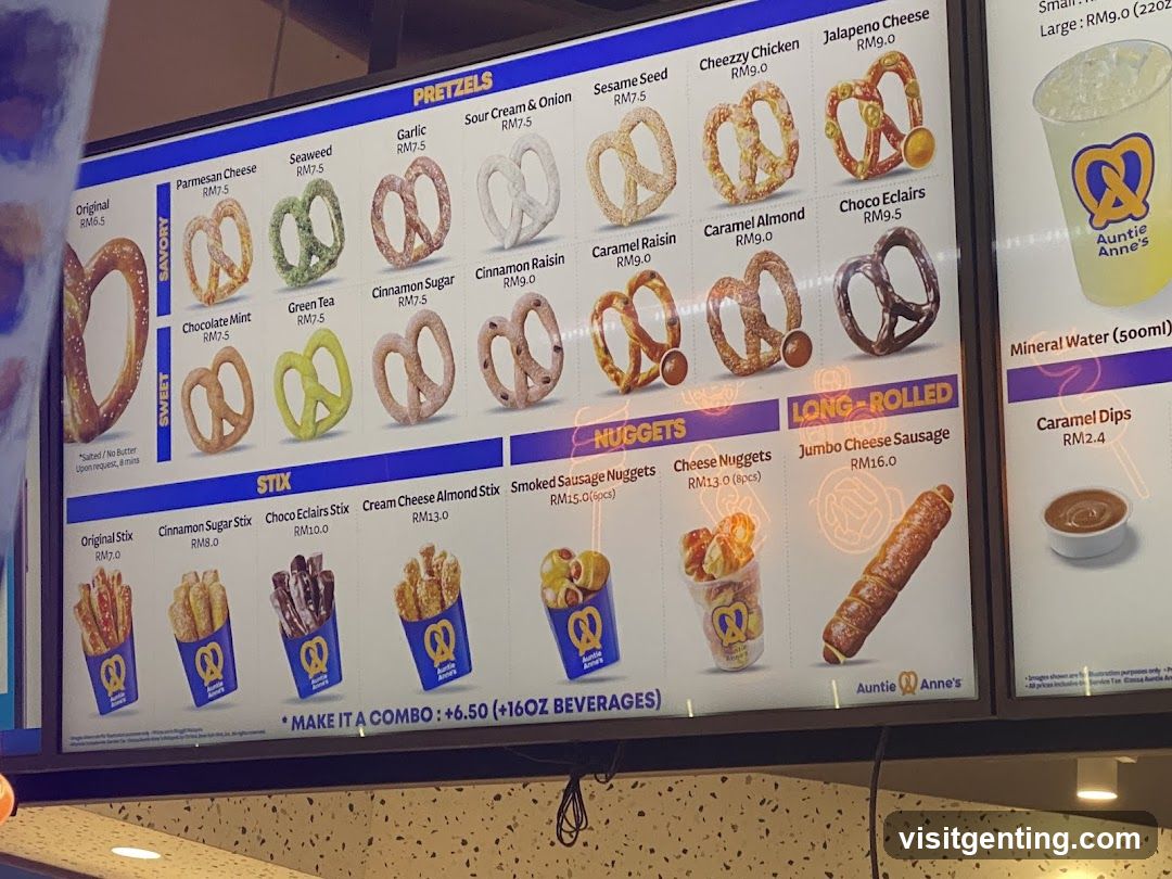 Auntie Anne's Menu Board