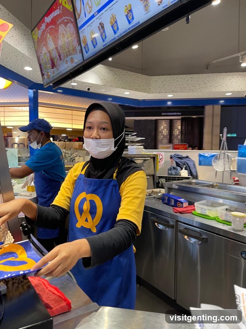Staff at Pretzel Shop Counter