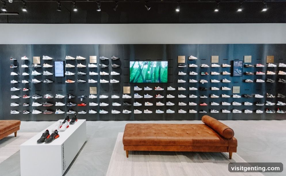 Interior of shoe store
