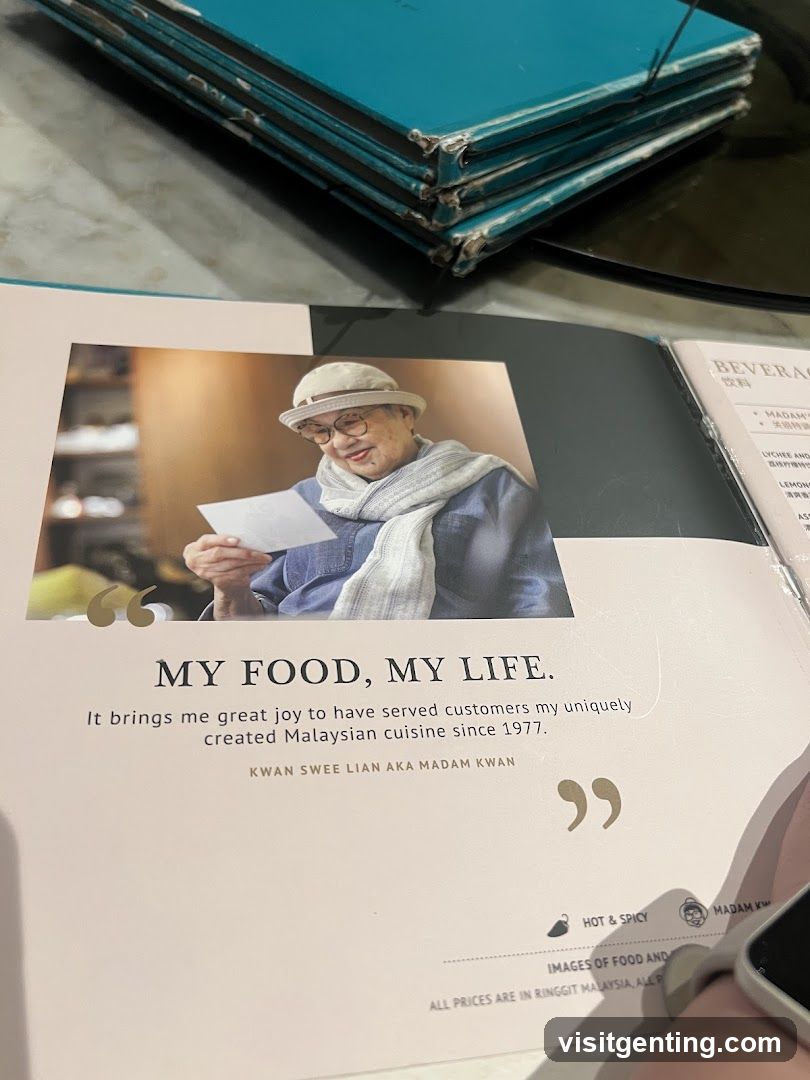 Menu Page with Quote