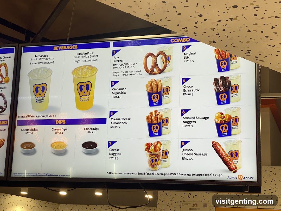 Auntie Anne's Menu Board