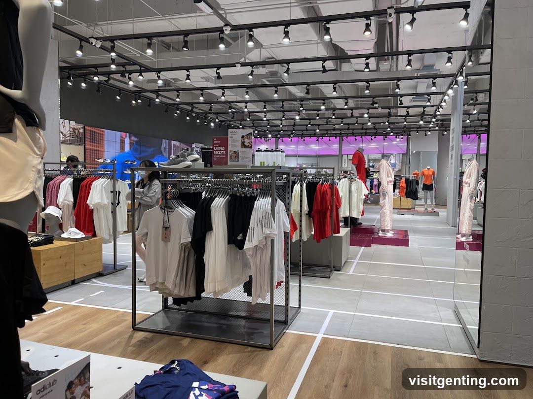 Interior of athletic apparel store