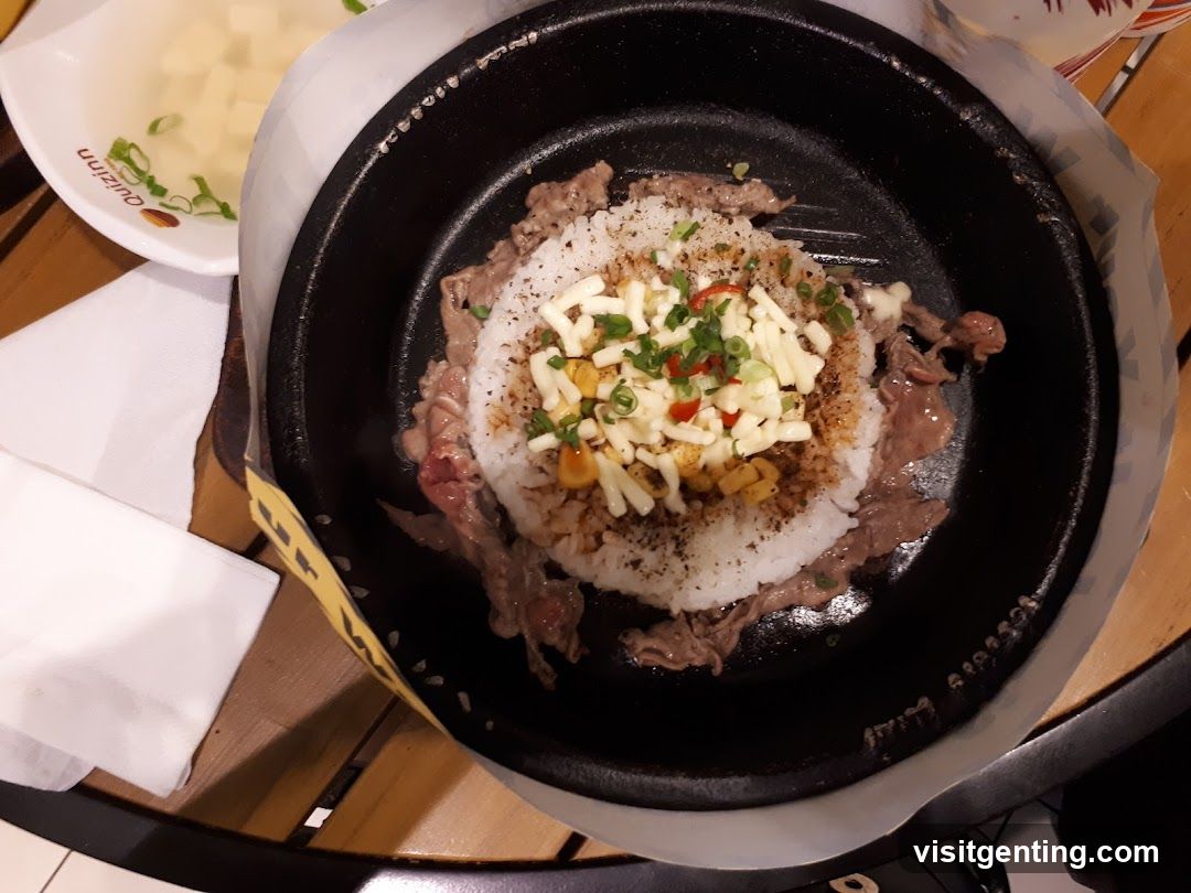 Food served in a stone pot