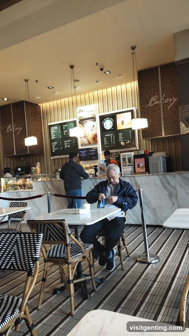 Interior of a café with bakery section