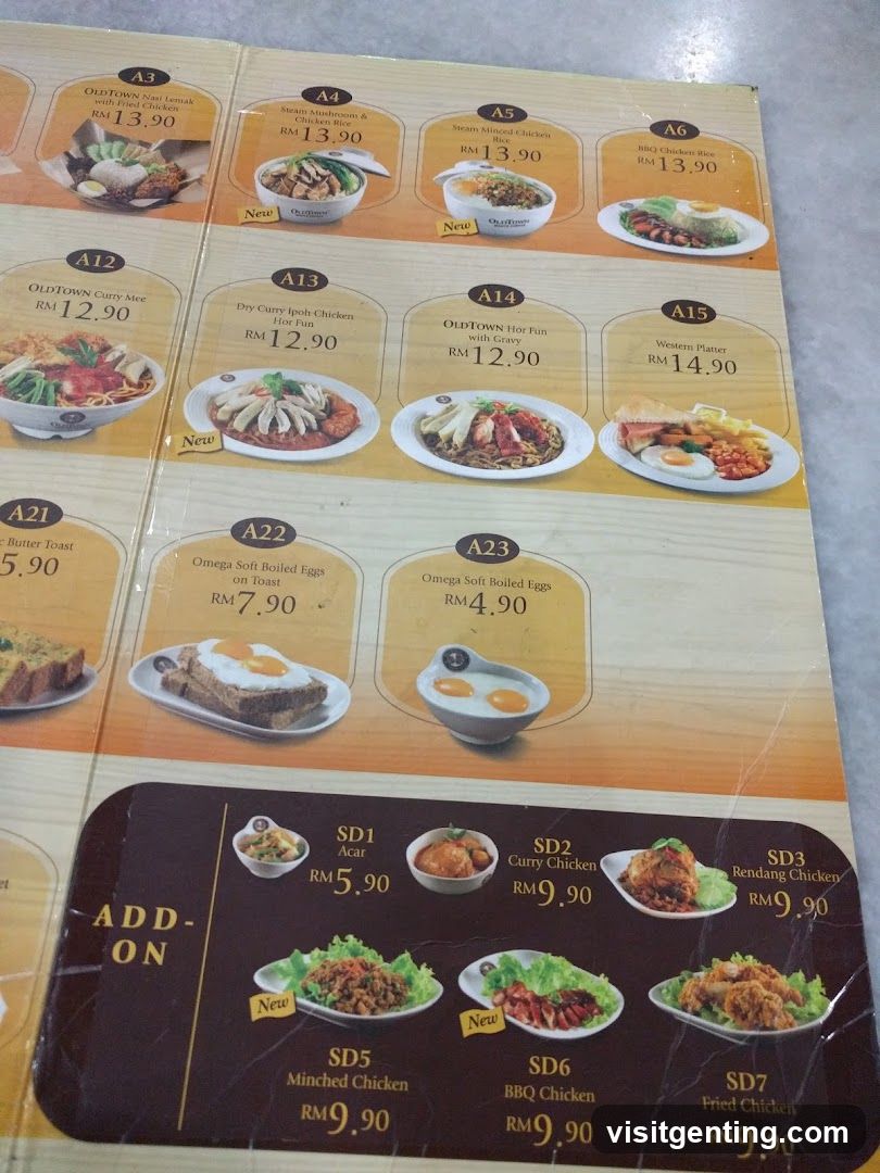 OldTown Menu Board