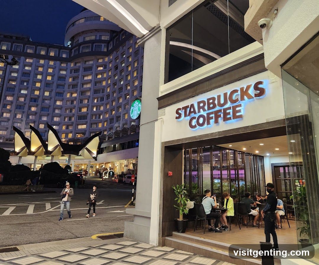Starbucks Coffee storefront at night