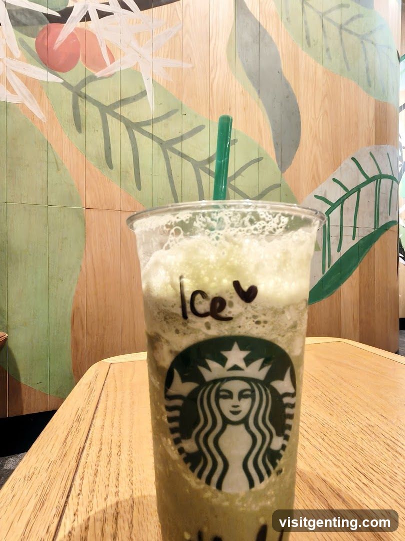 Starbucks beverage in interior setting