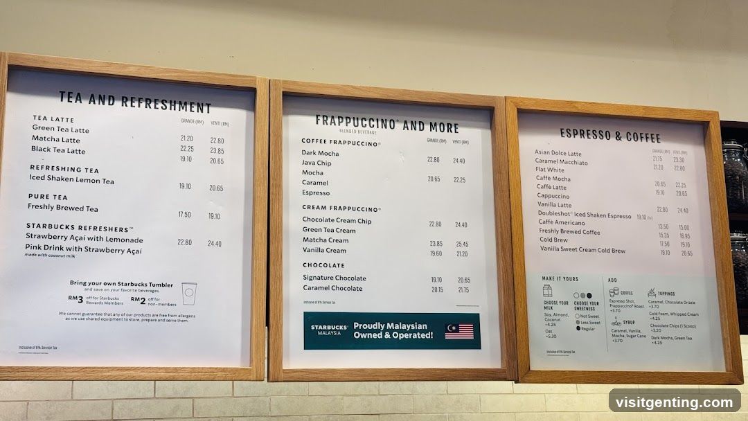 Starbucks Malaysia Menu Board