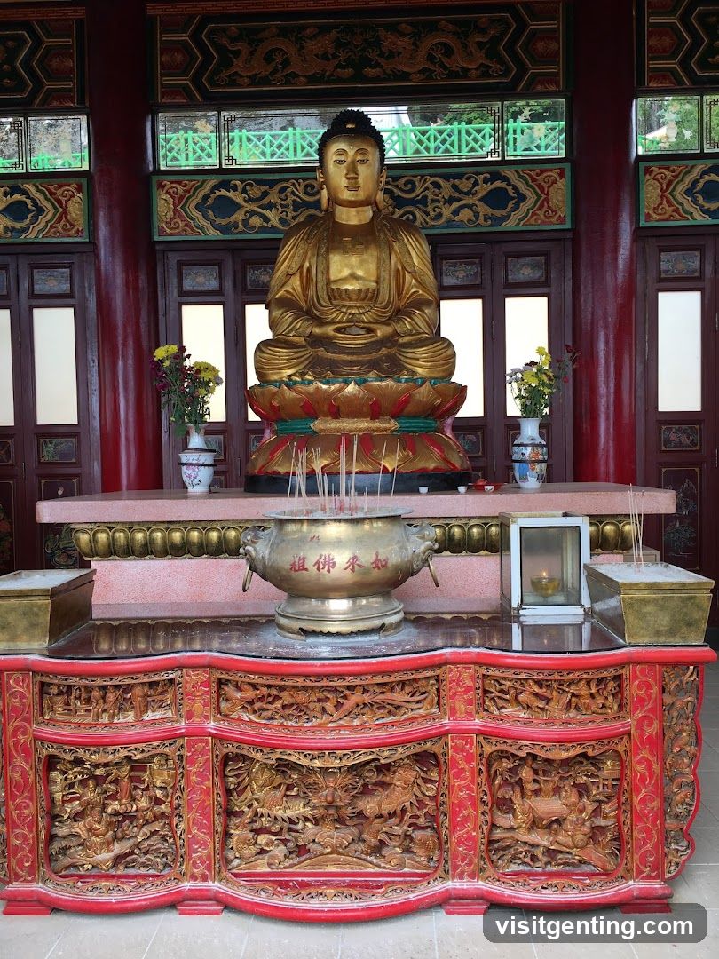 Buddha Statue in Temple Interior