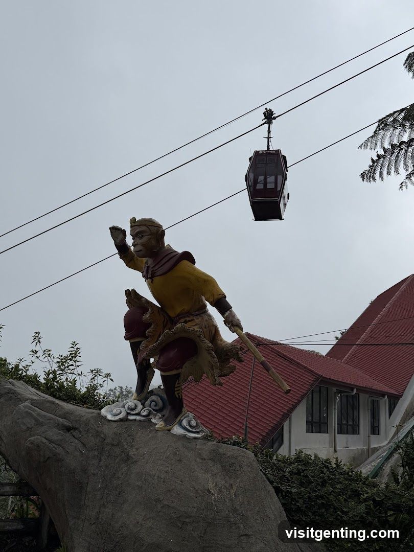 Statue with Cable Car Background