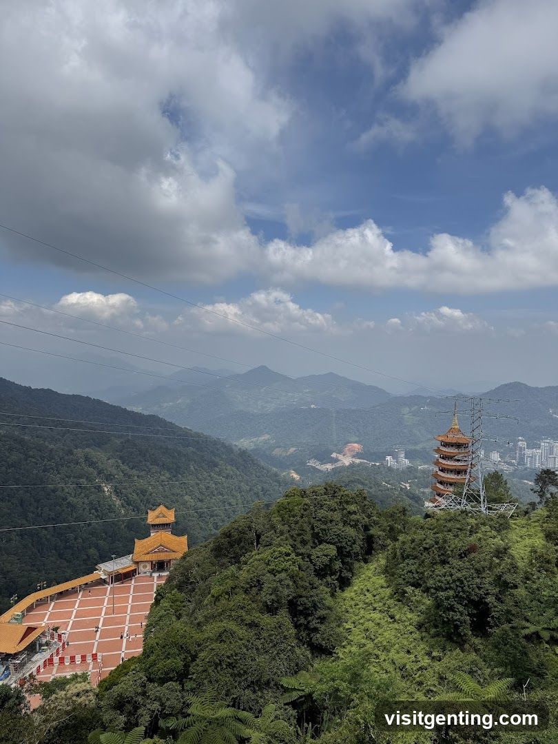 Mountain View with Temple Structures
