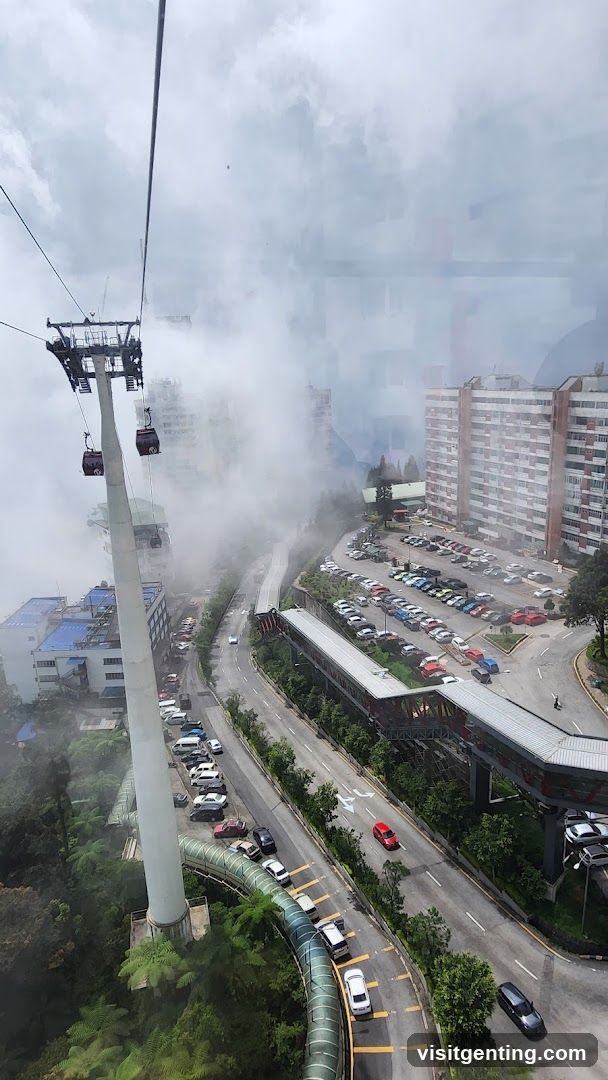 Skyline View with Cable Car and Parking Area