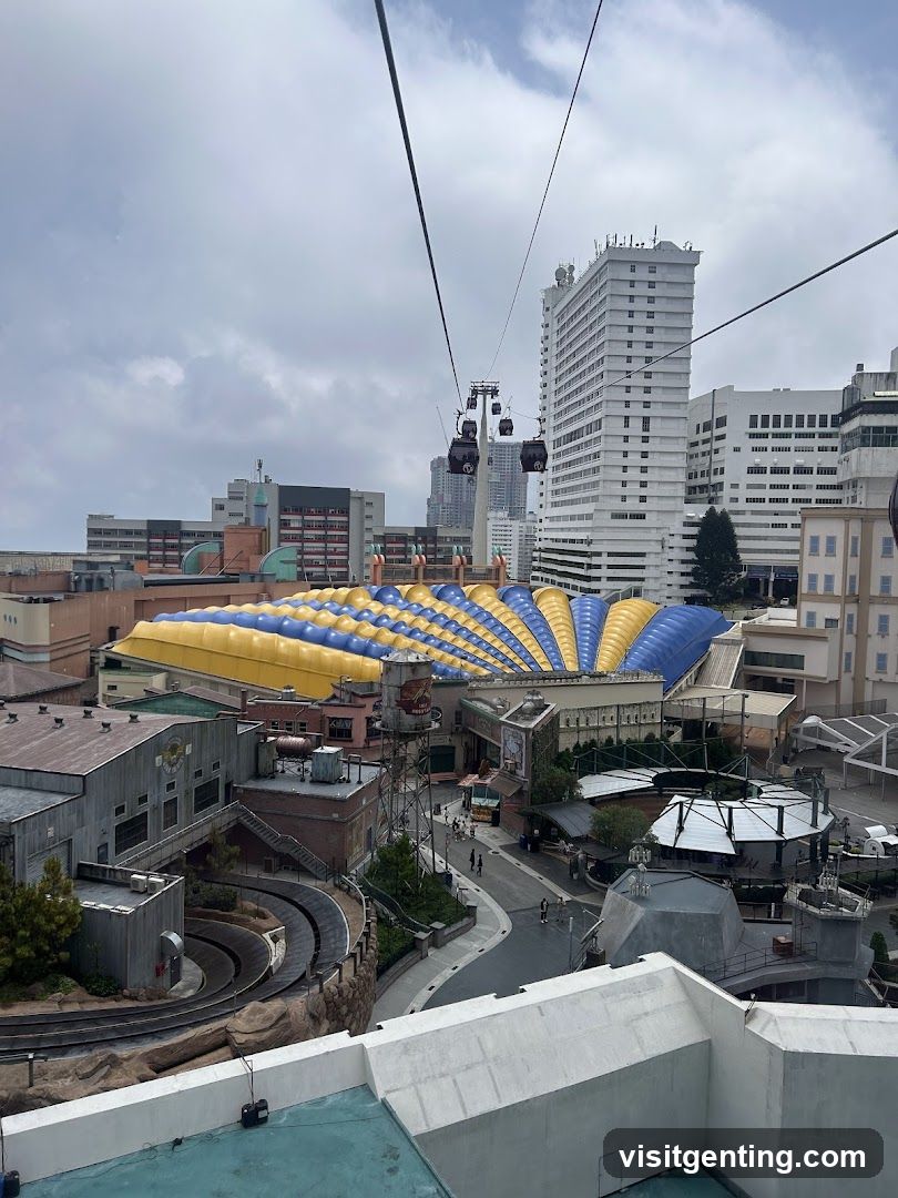 Amusement Park View from Cable Car