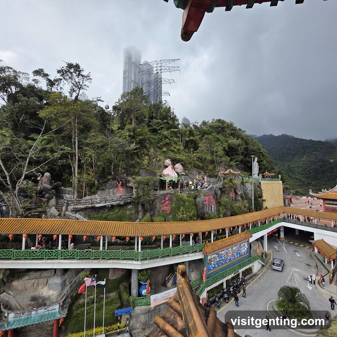 Temple Complex with Cable Car and Mountain View