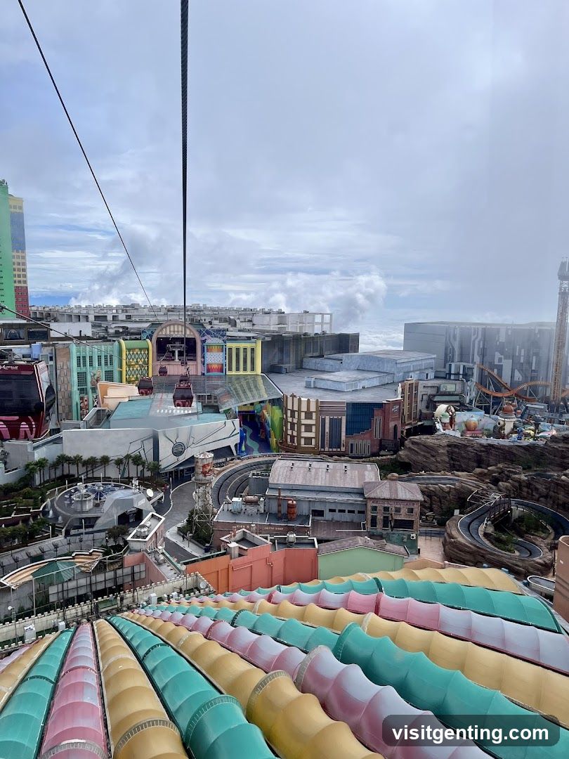 Amusement Park View from Cable Car