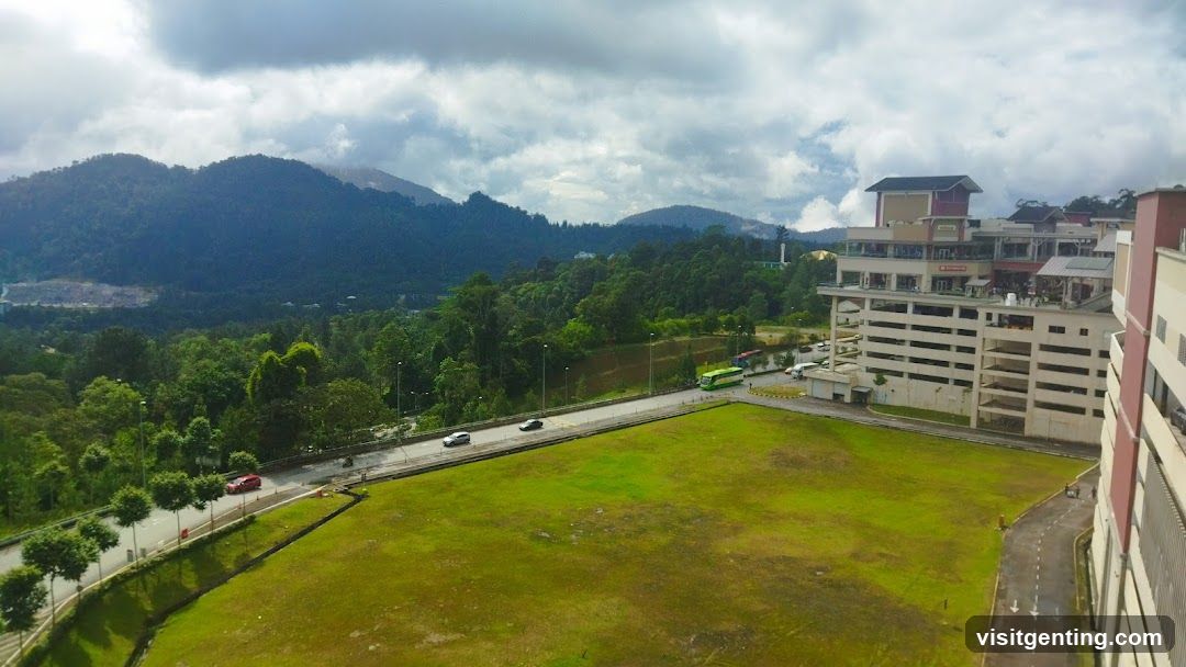 Aerial View of Urban Landscape with Mountains