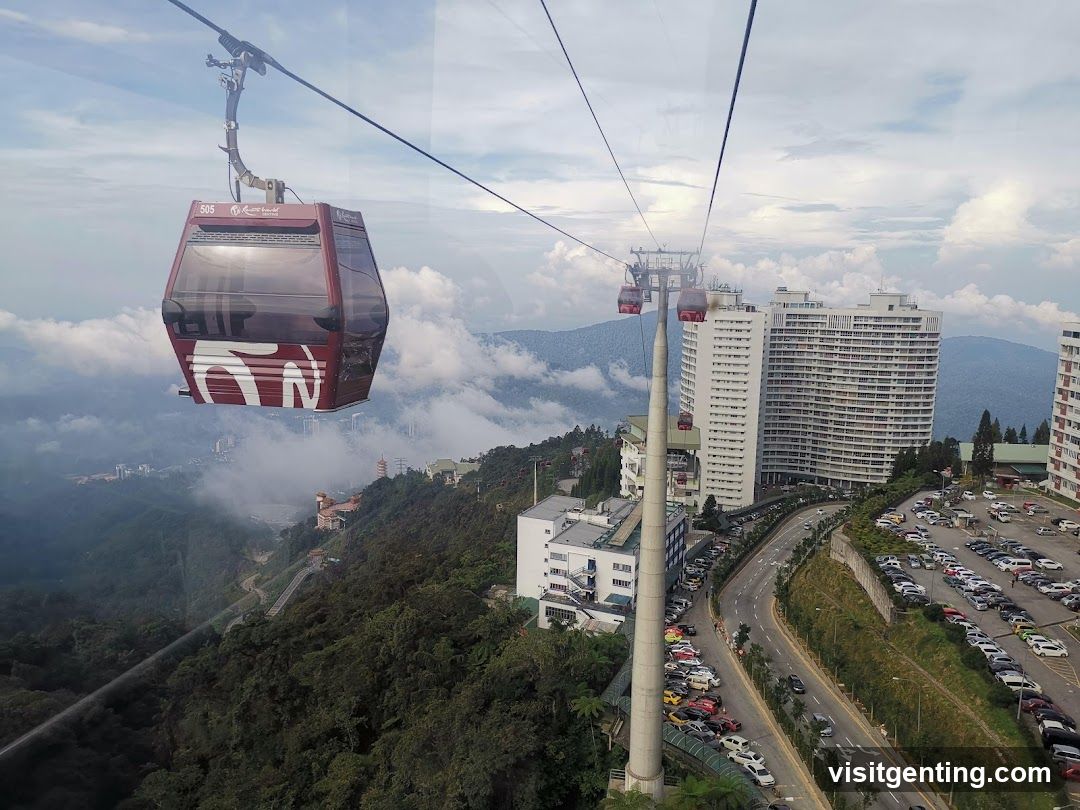 Cable car view at mountain resort