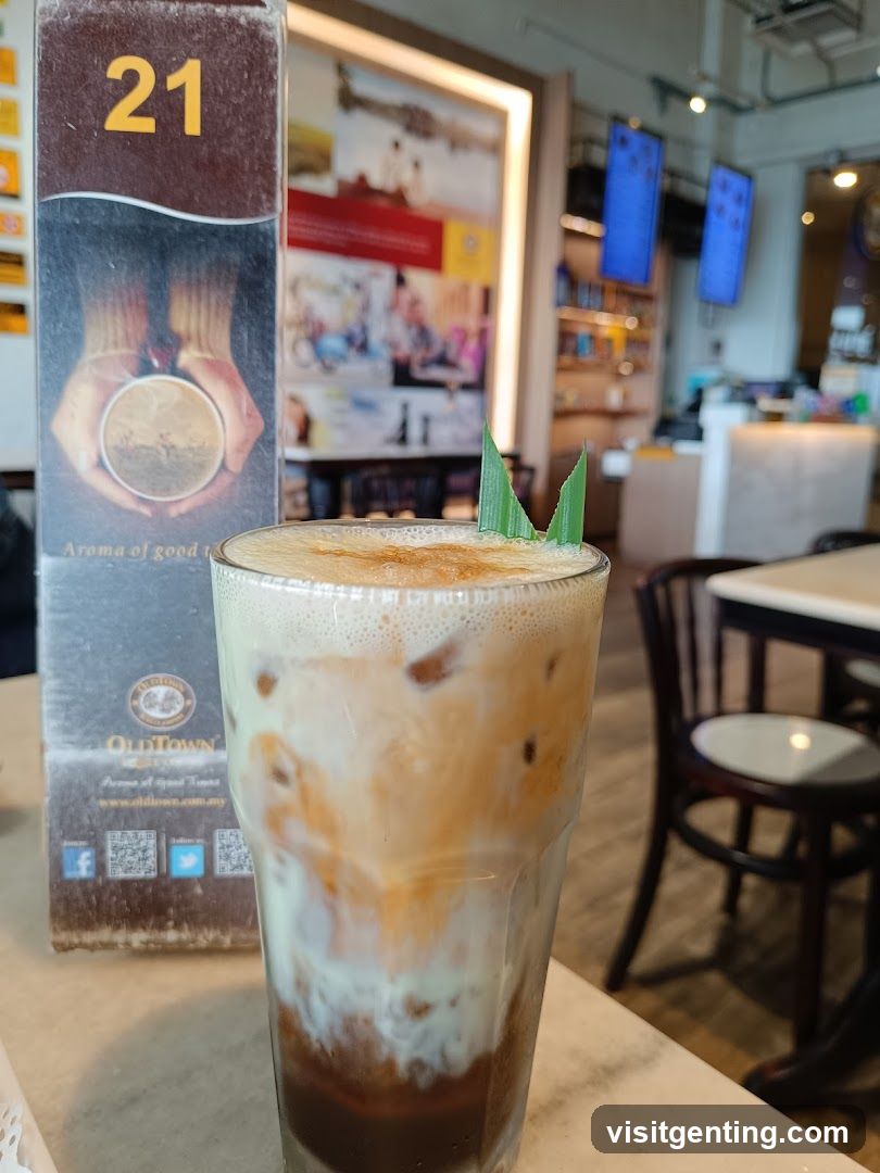 Coffee drink in café interior