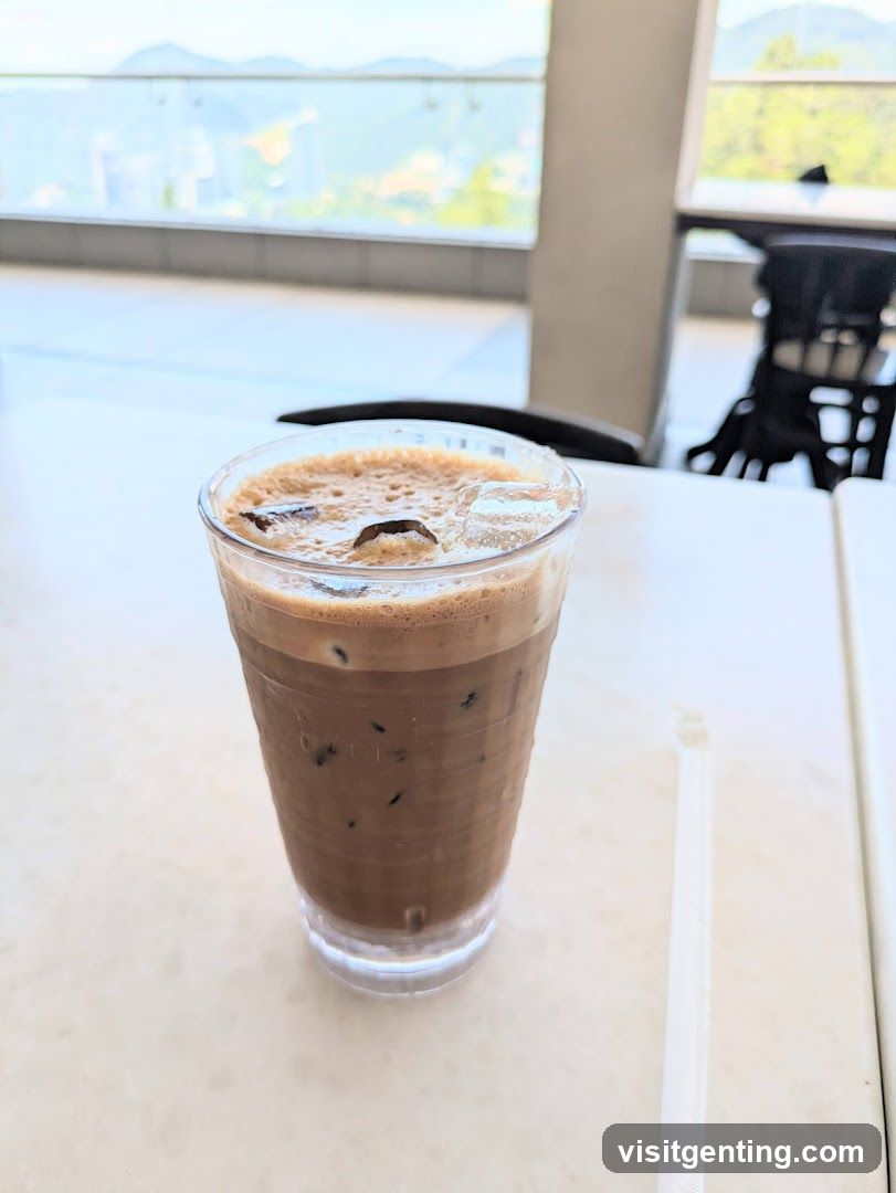 Iced Coffee on Table with View