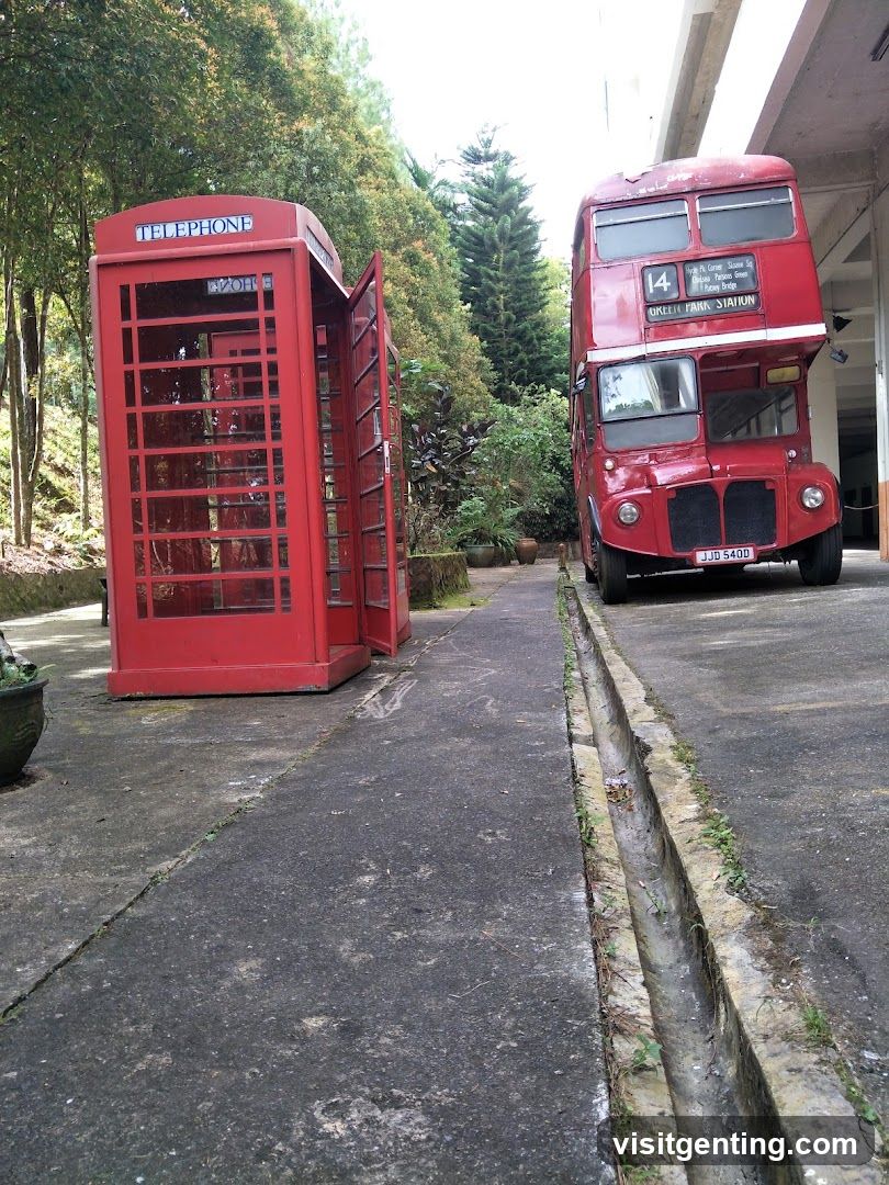 Red Telephone Booth and Double-Decker Bus at Green Park Station