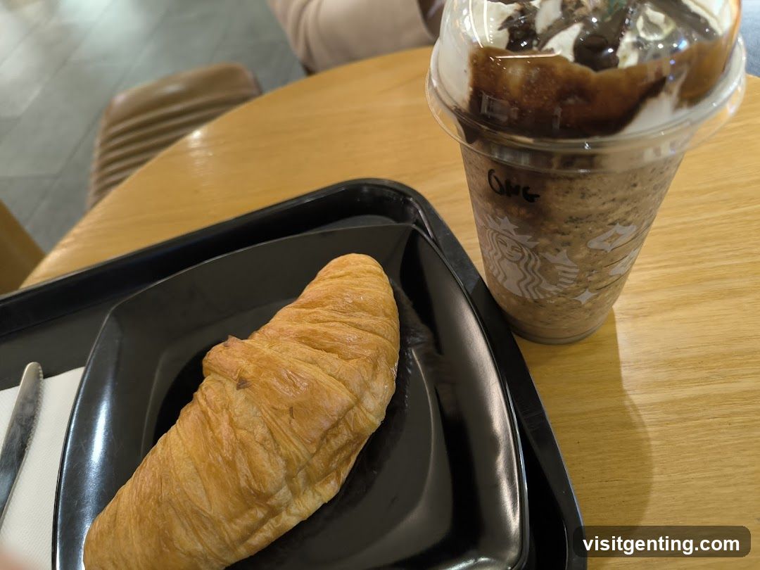 Coffee and Croissant at Starbucks