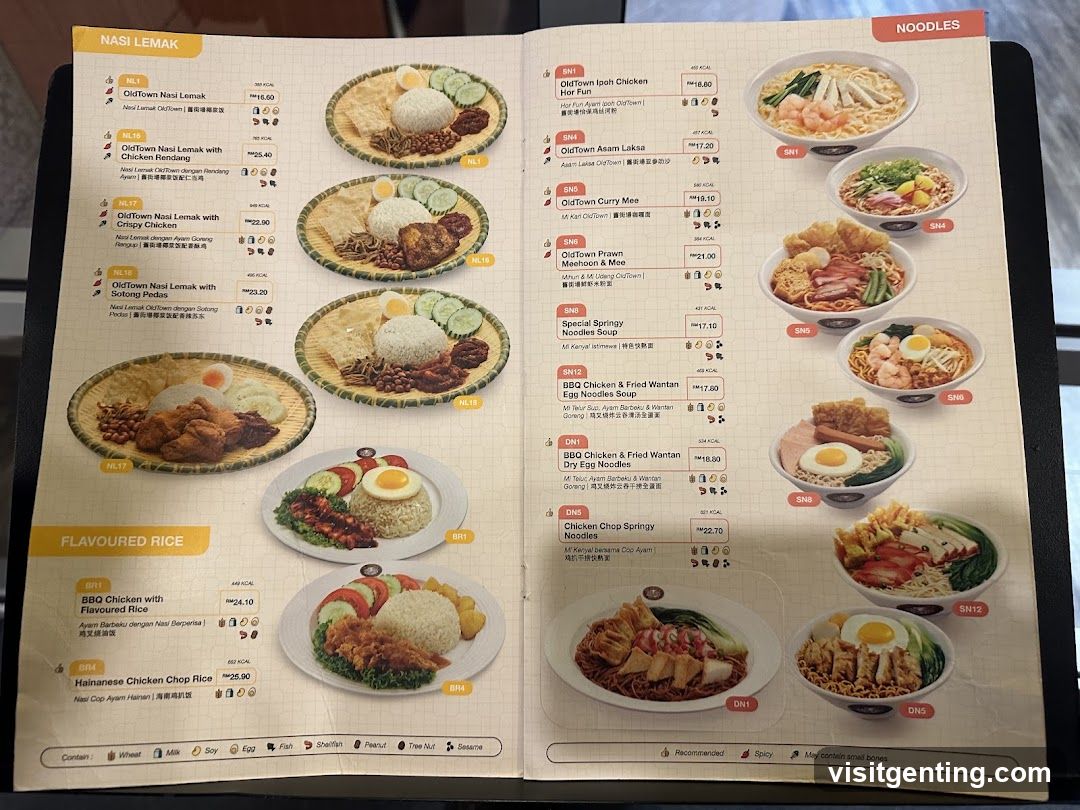 OldTown Nasi Lemak & Noodles Menu