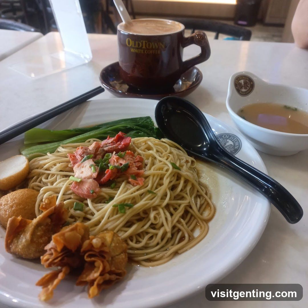 Dining Table with Noodles and Coffee