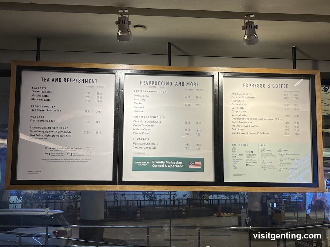 Starbucks Malaysia Menu Board
