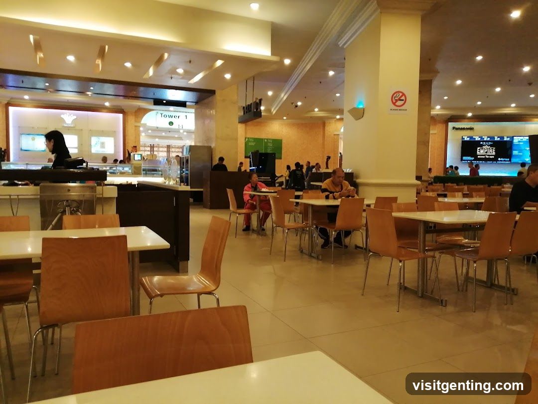 Interior of a shopping mall food court