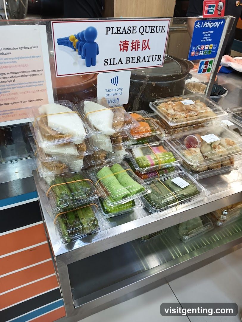 Food Display Counter with Payment Signage