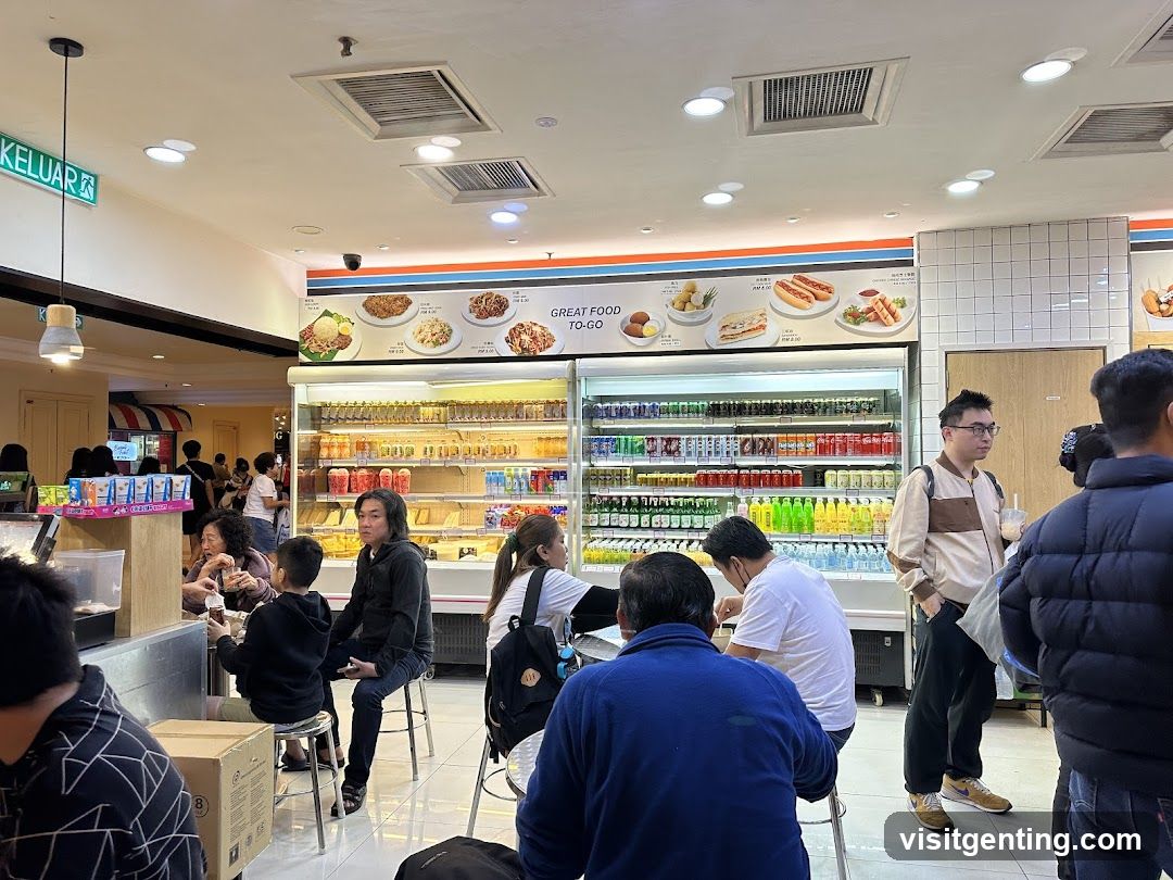 Interior of food court or convenience store
