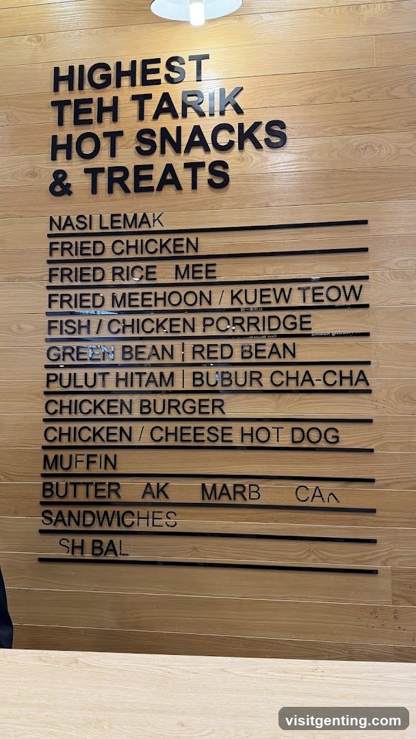 Tea and Snacks Menu