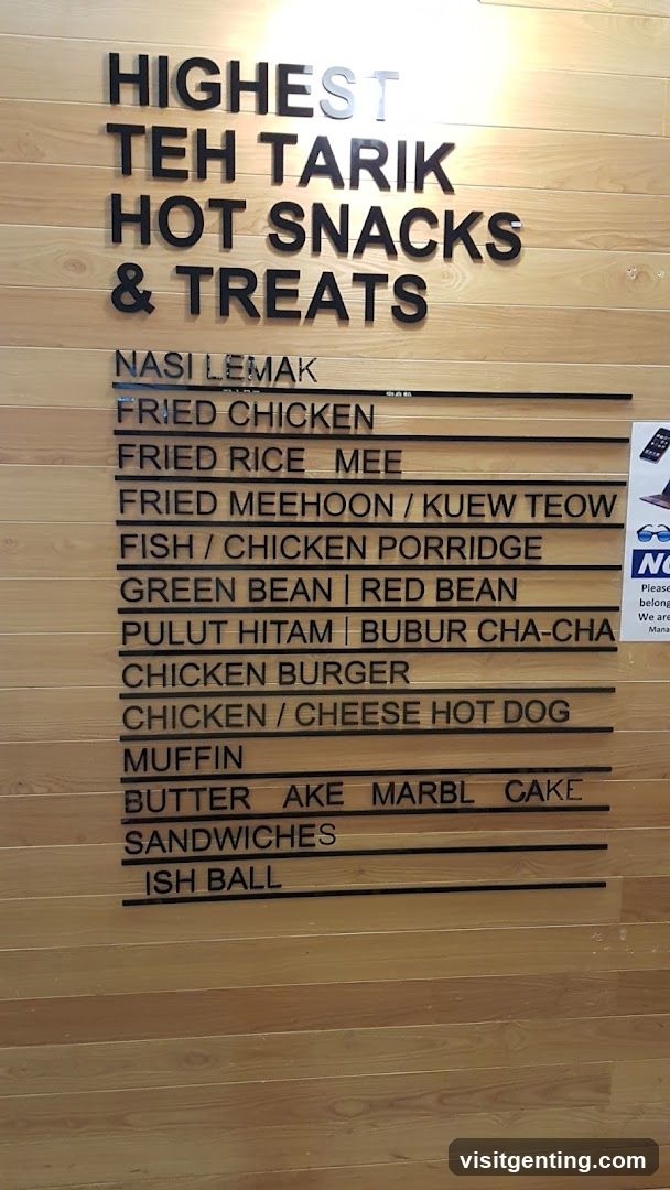 Tea & Snacks Menu Board