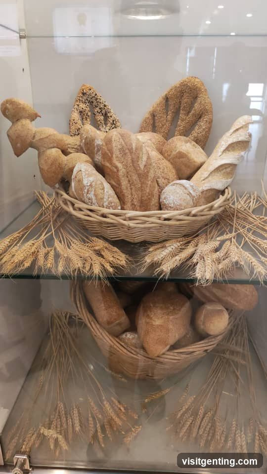 Bread Display in Glass Case
