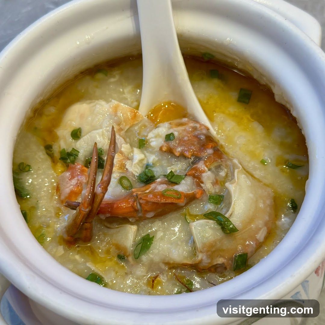 Crab Congee in Ceramic Bowl